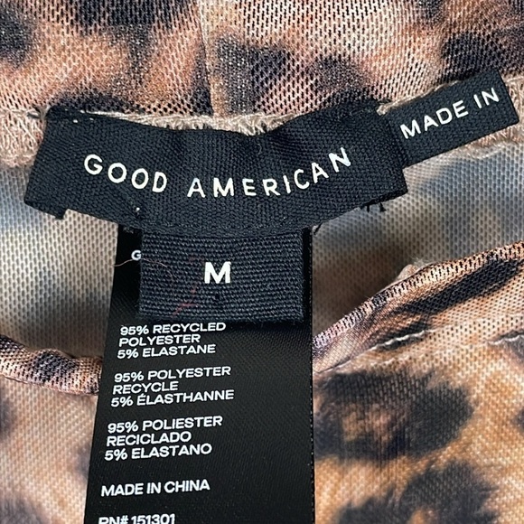 New Good American Sheer Mesh Wide Leg Pants Leopard Cover Up Club Sz M - Picture 5 of 14